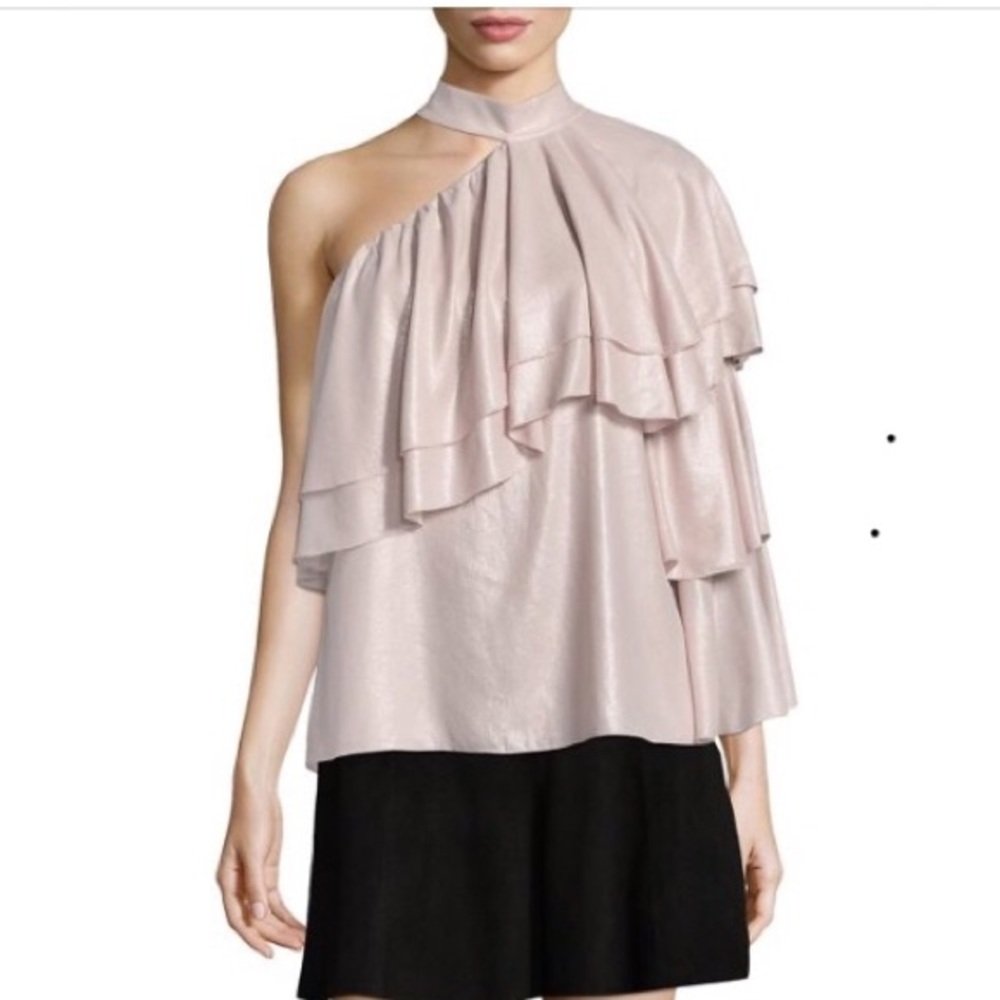 Parker One Shoulder Blouse Blush Pink